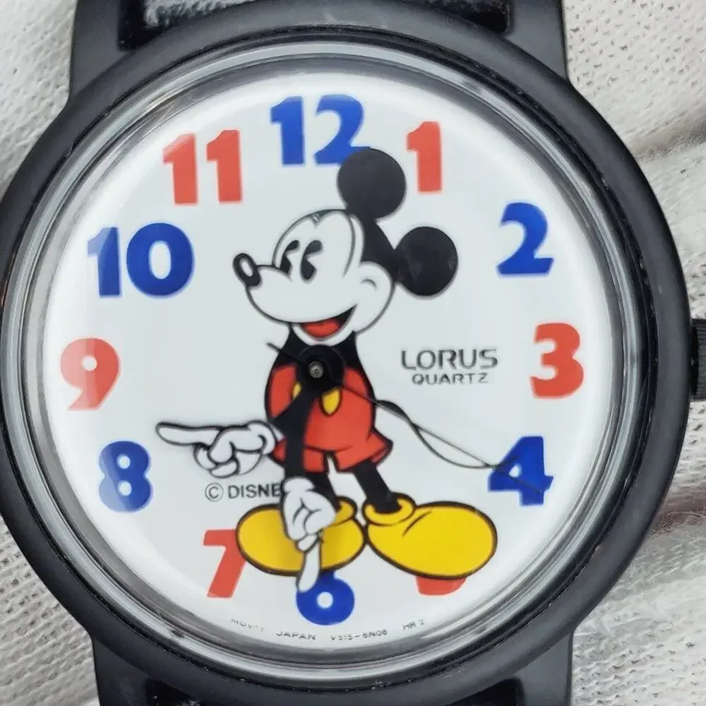 Disney X Lorus Mickey Mouse Blue & Red Plastic VTG Watch NOS